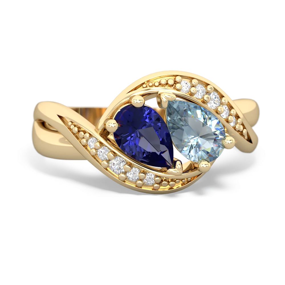 Lab Sapphire Summer Winds 14K Yellow Gold ring R5342