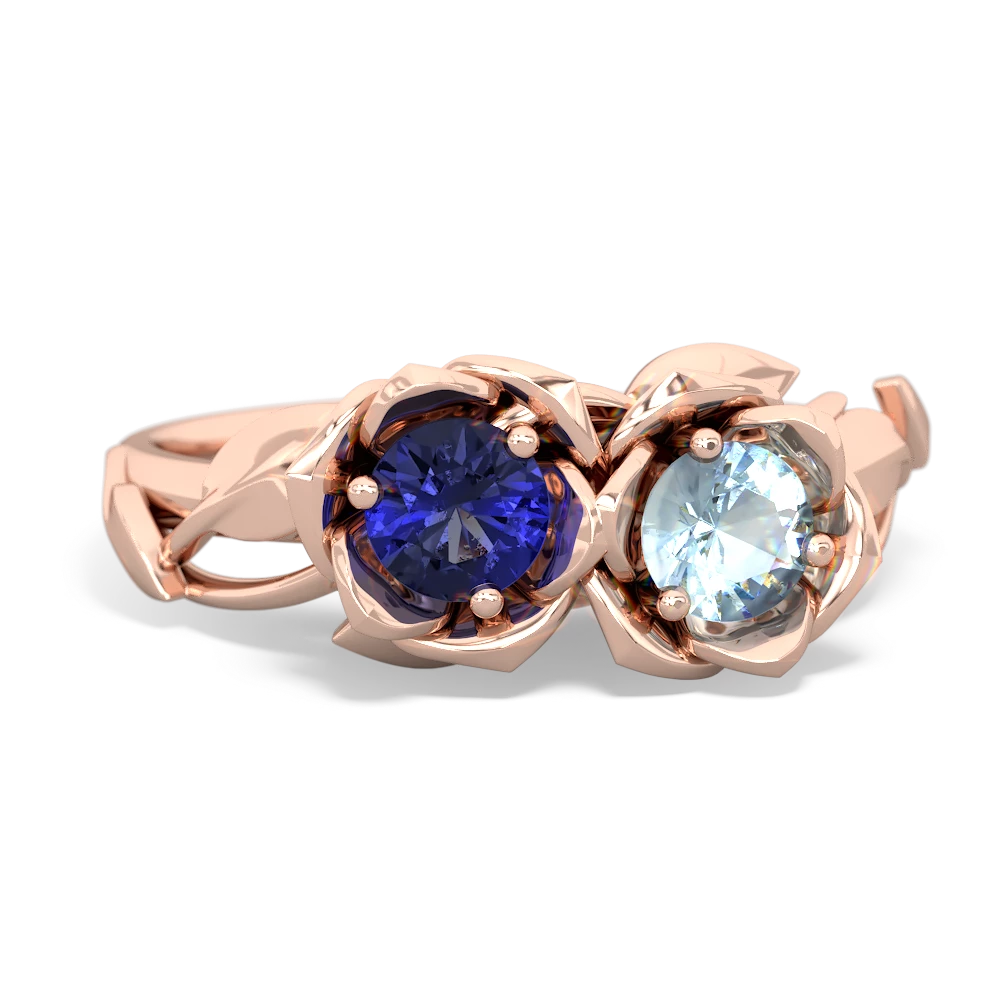 Lab Sapphire Rose Garden 14K Rose Gold ring R5510