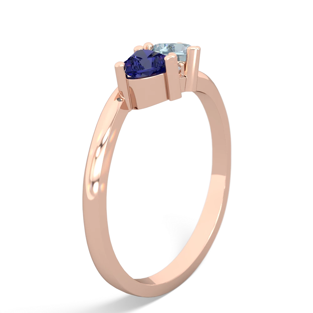 Lab Sapphire Sweethearts 14K Rose Gold ring R5260