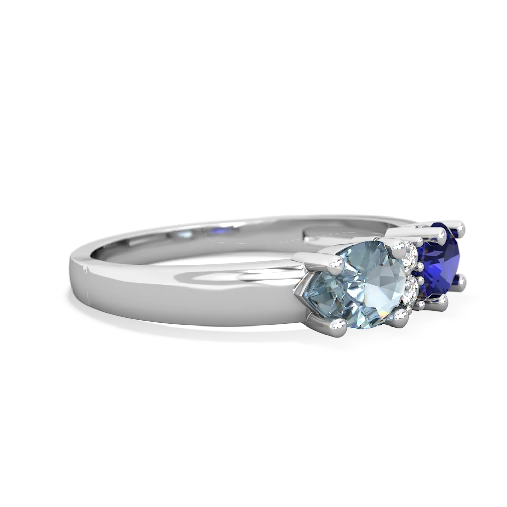 Lab Sapphire Pear Bowtie 14K White Gold ring R0865