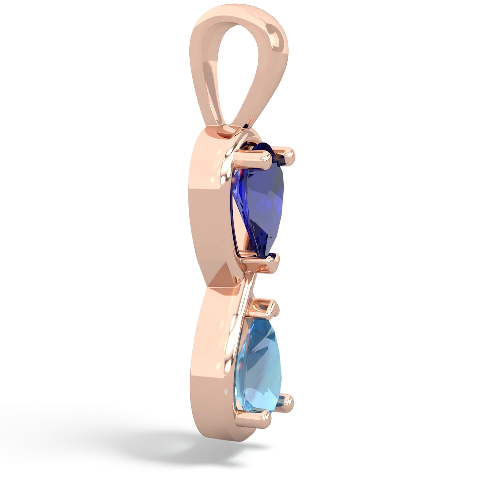 Lab Sapphire Infinity 14K Rose Gold pendant P5050