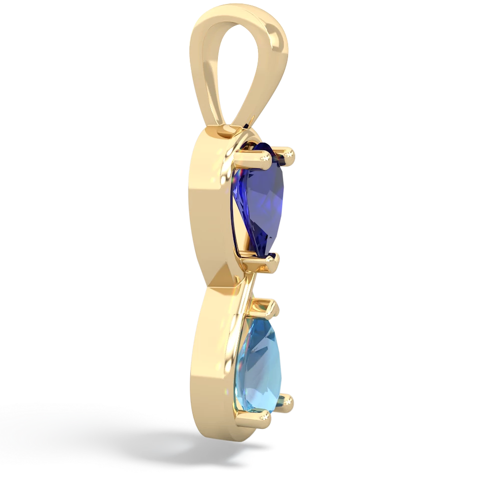 Lab Sapphire Infinity 14K Yellow Gold pendant P5050