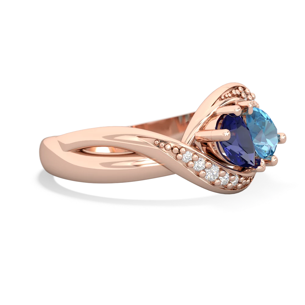 Lab Sapphire Summer Winds 14K Rose Gold ring R5342