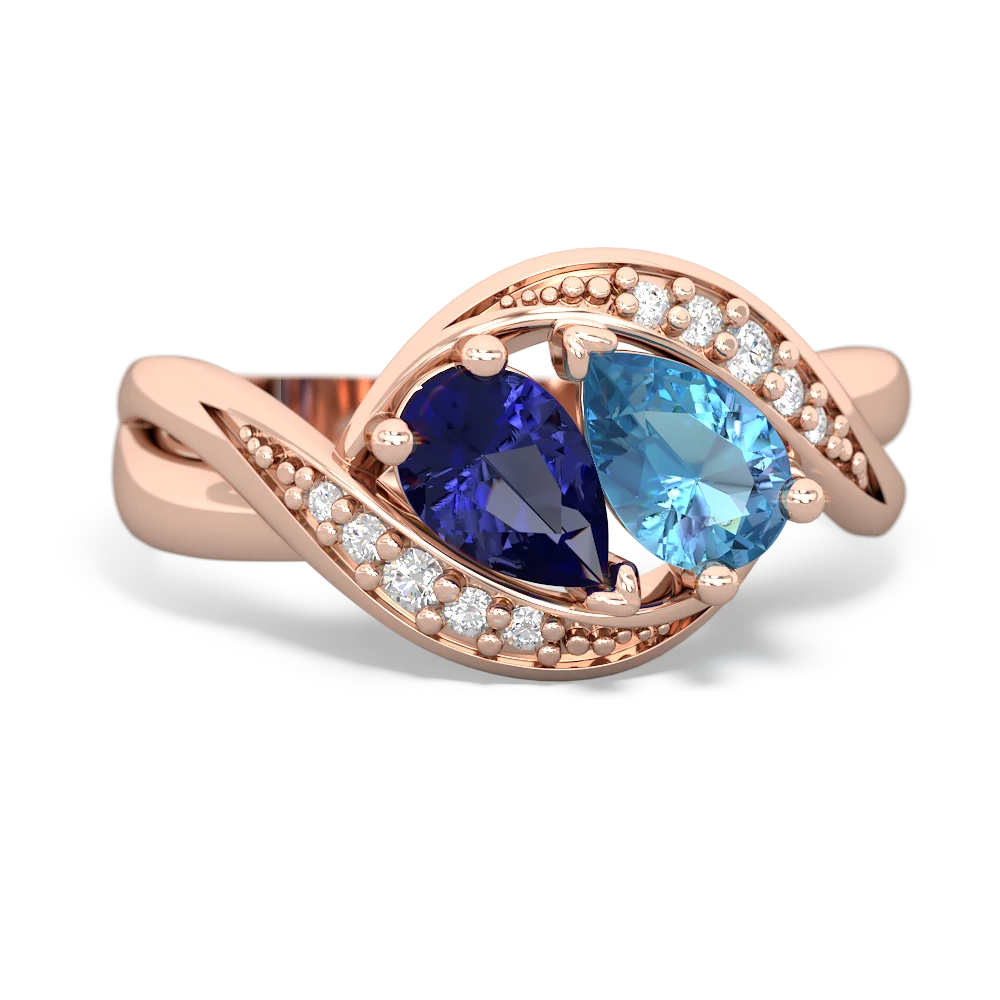 Lab Sapphire Summer Winds 14K Rose Gold ring R5342