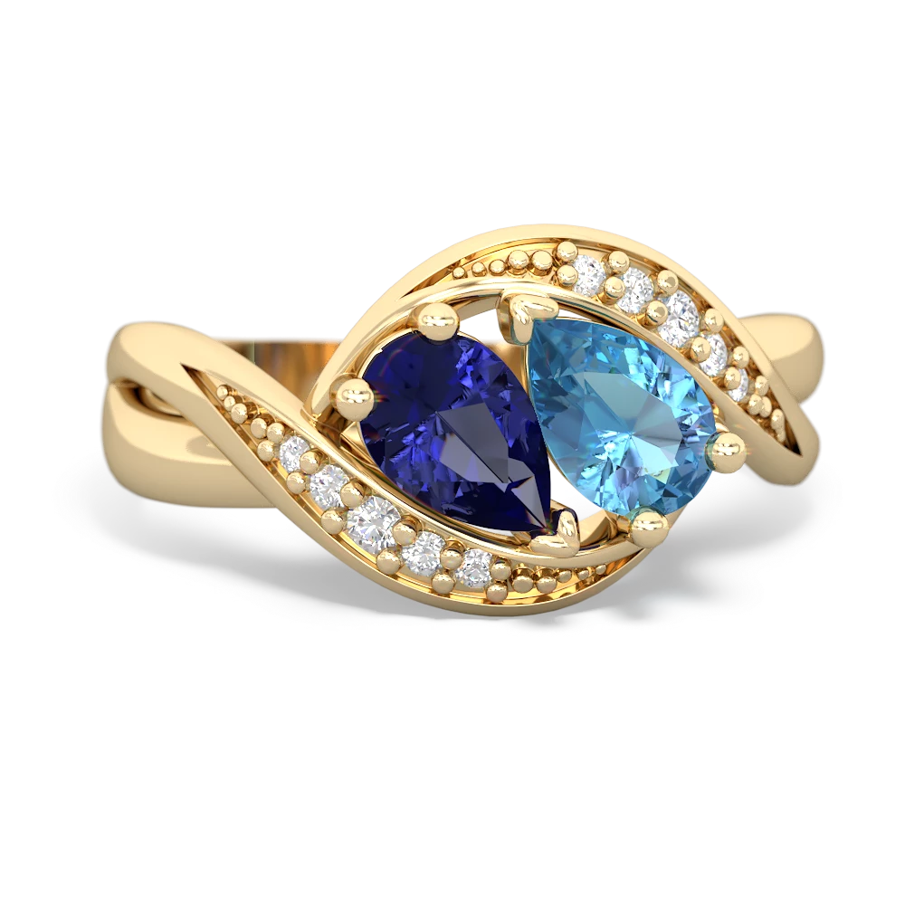 Lab Sapphire Summer Winds 14K Yellow Gold ring R5342