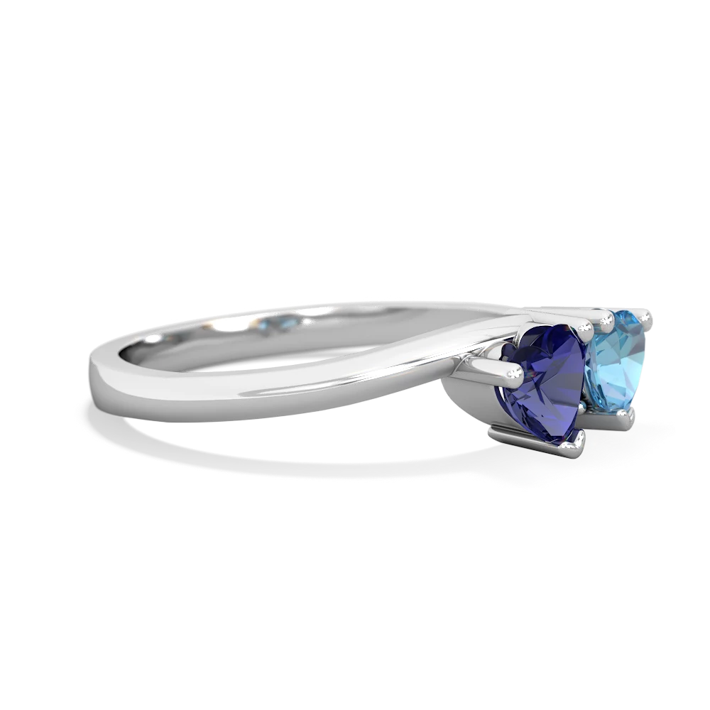 Lab Sapphire Sweethearts 14K White Gold ring R5260