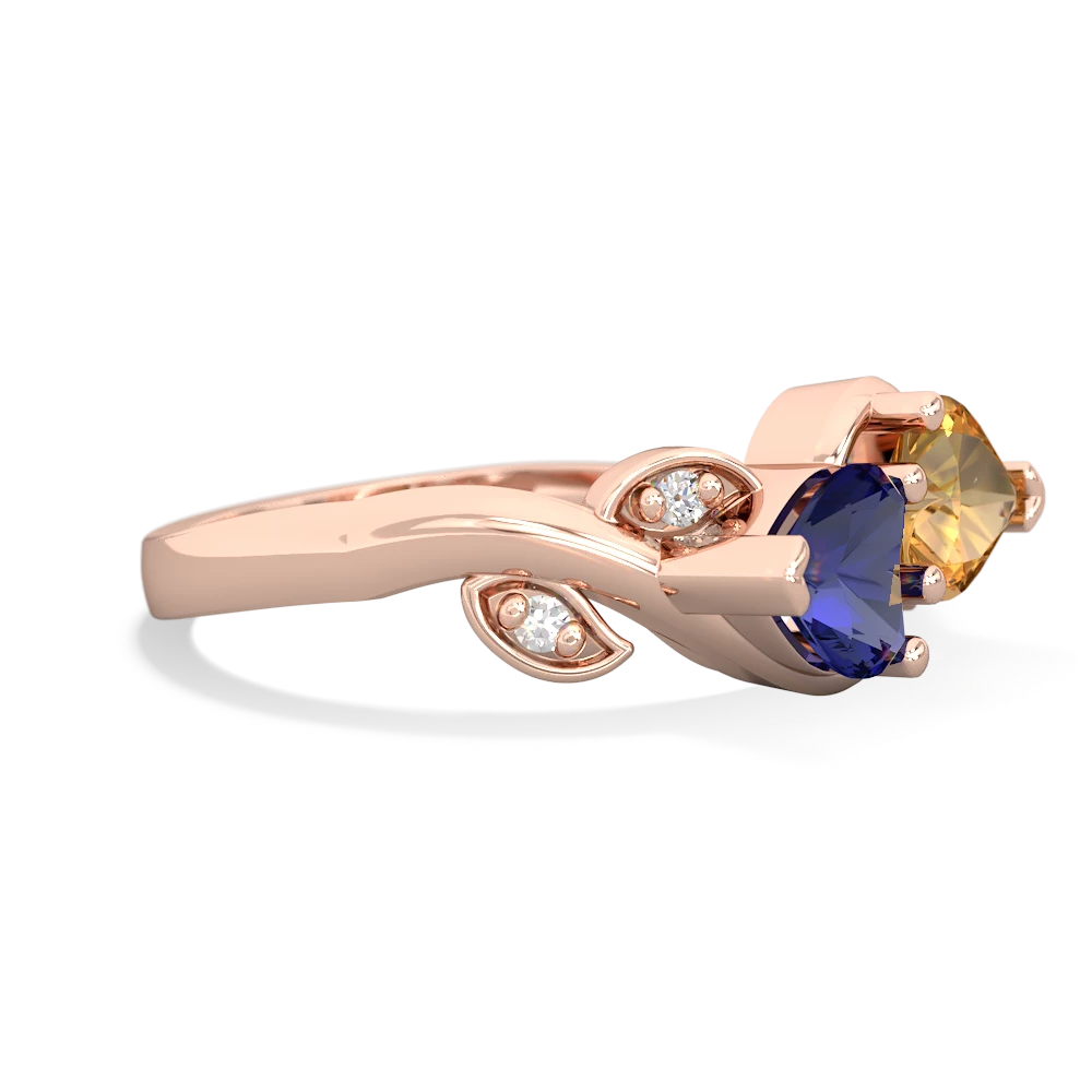 Lab Sapphire Floral Elegance 14K Rose Gold ring R5790