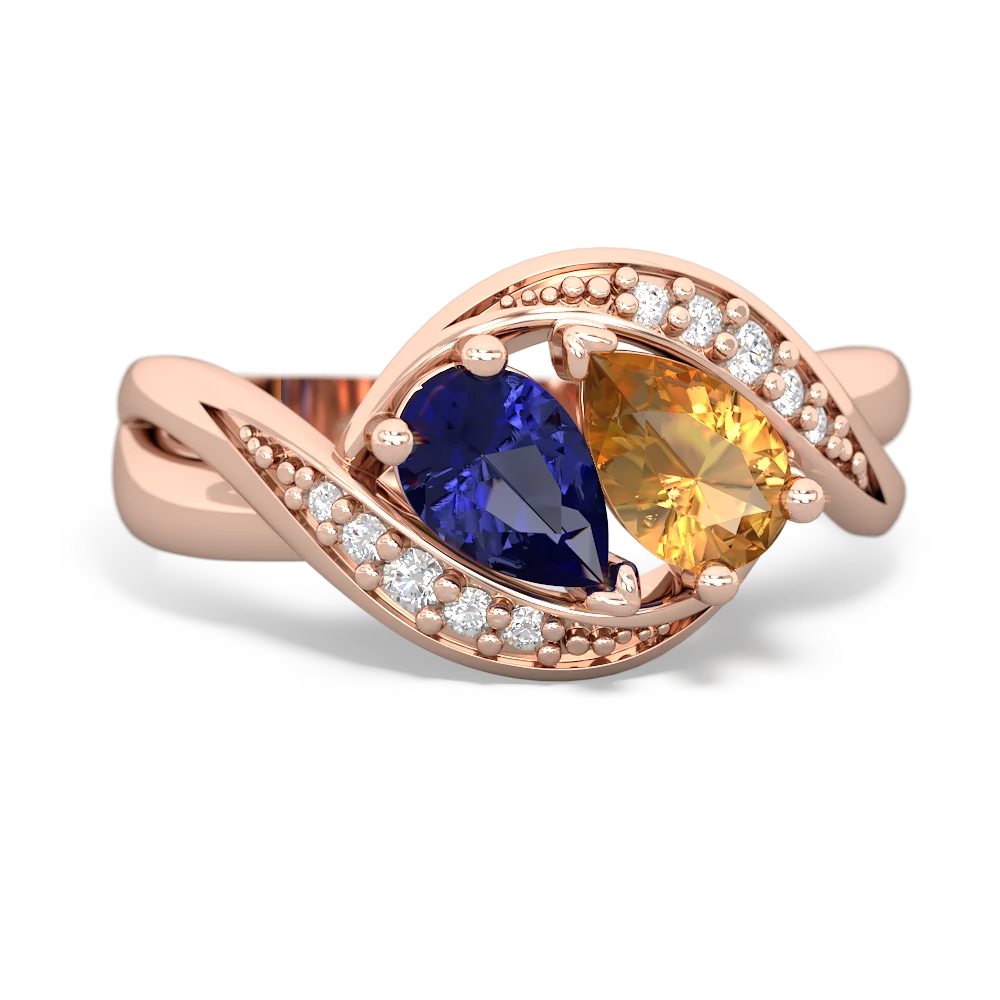 Lab Sapphire Summer Winds 14K Rose Gold ring R5342