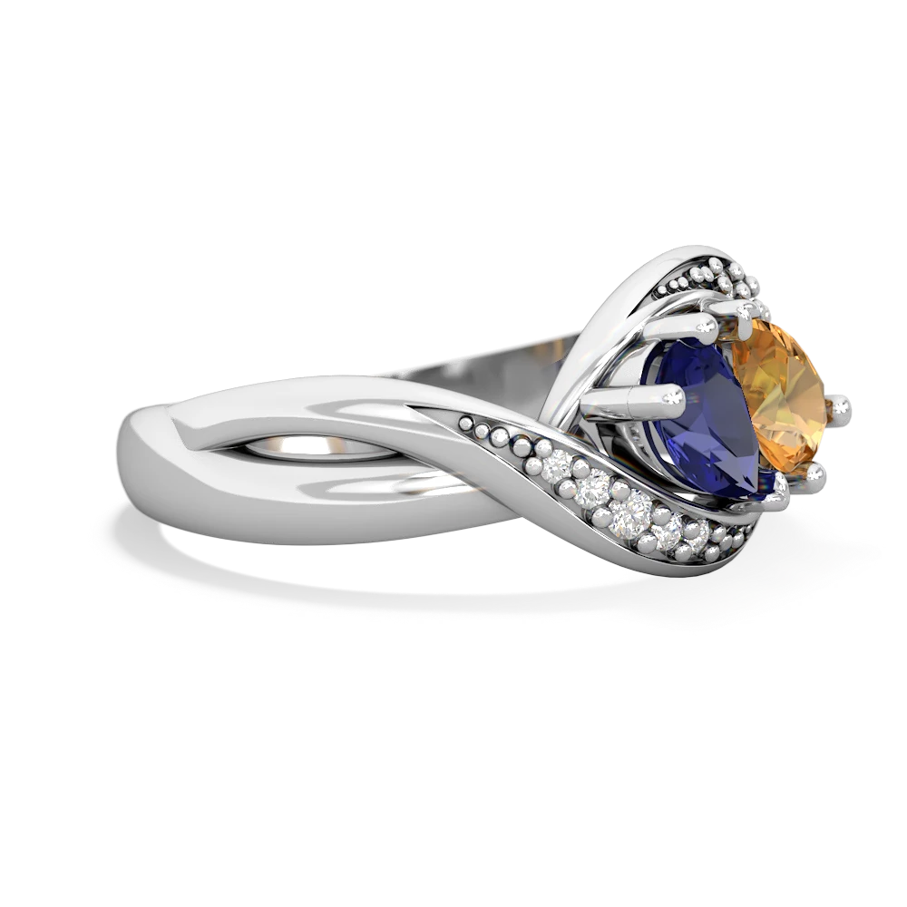 Lab Sapphire Summer Winds 14K White Gold ring R5342