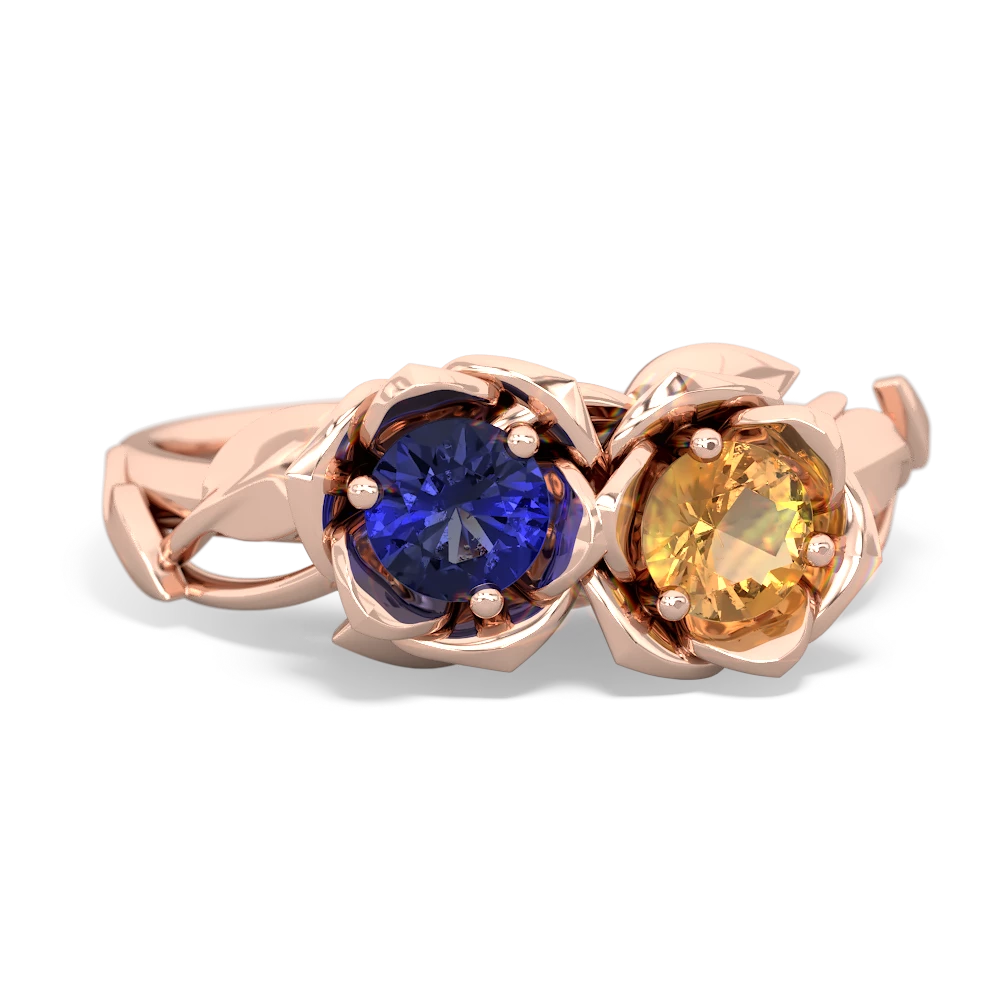 Lab Sapphire Rose Garden 14K Rose Gold ring R5510