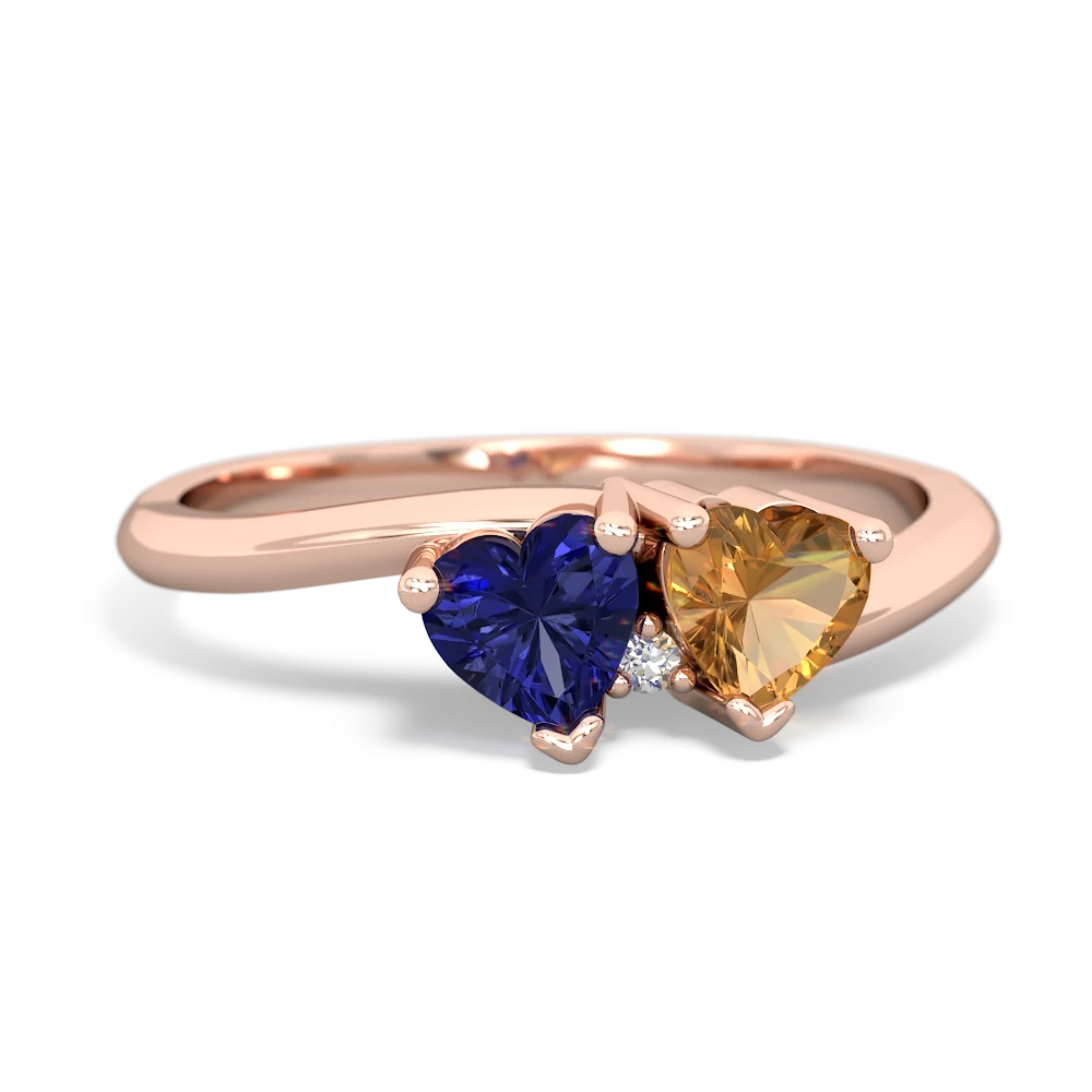 Lab Sapphire Sweethearts 14K Rose Gold ring R5260