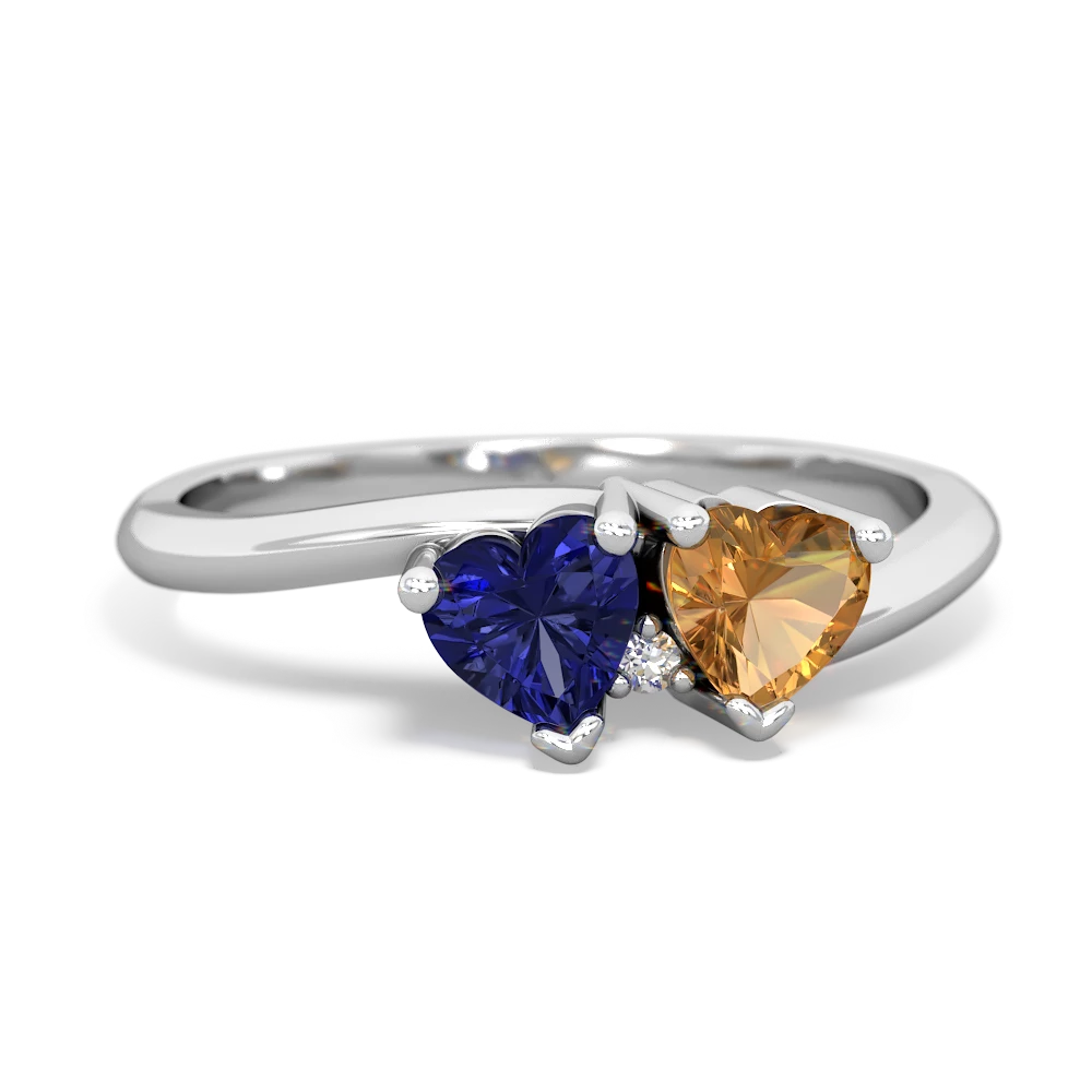 Lab Sapphire Sweethearts 14K White Gold ring R5260