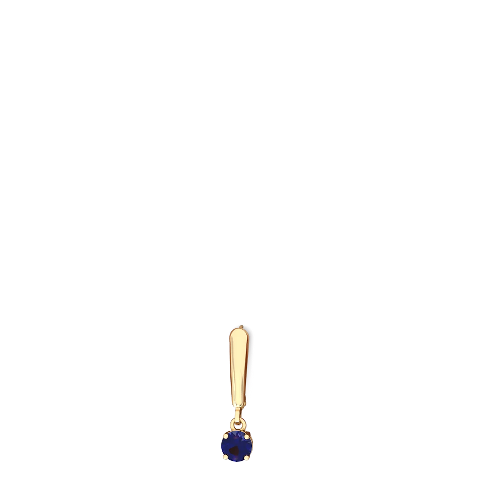 Lab Sapphire 5Mm Round Lever Back 14K Yellow Gold earrings E2785