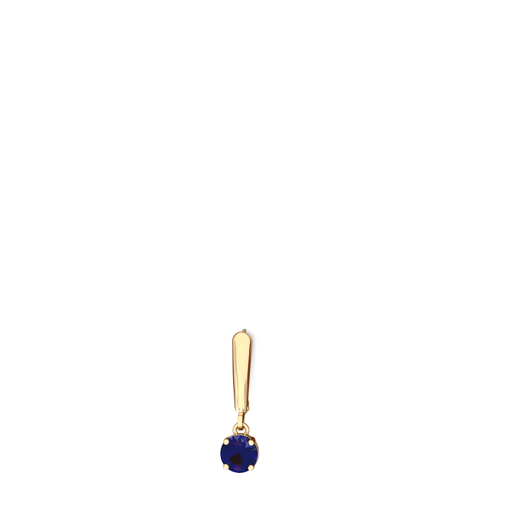 Lab Sapphire 6Mm  Round Lever Back 14K Yellow Gold earrings E2786