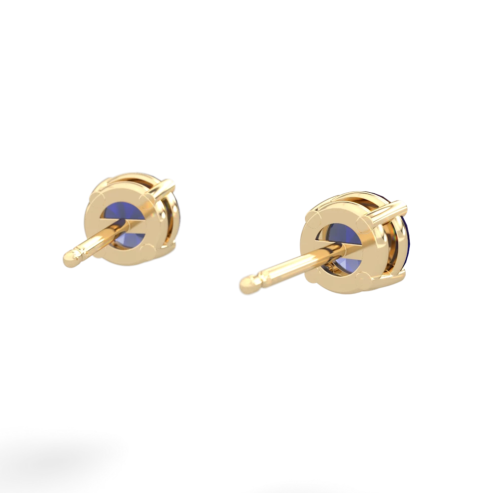 Lab Sapphire 5Mm Round Stud 14K Yellow Gold earrings E1785