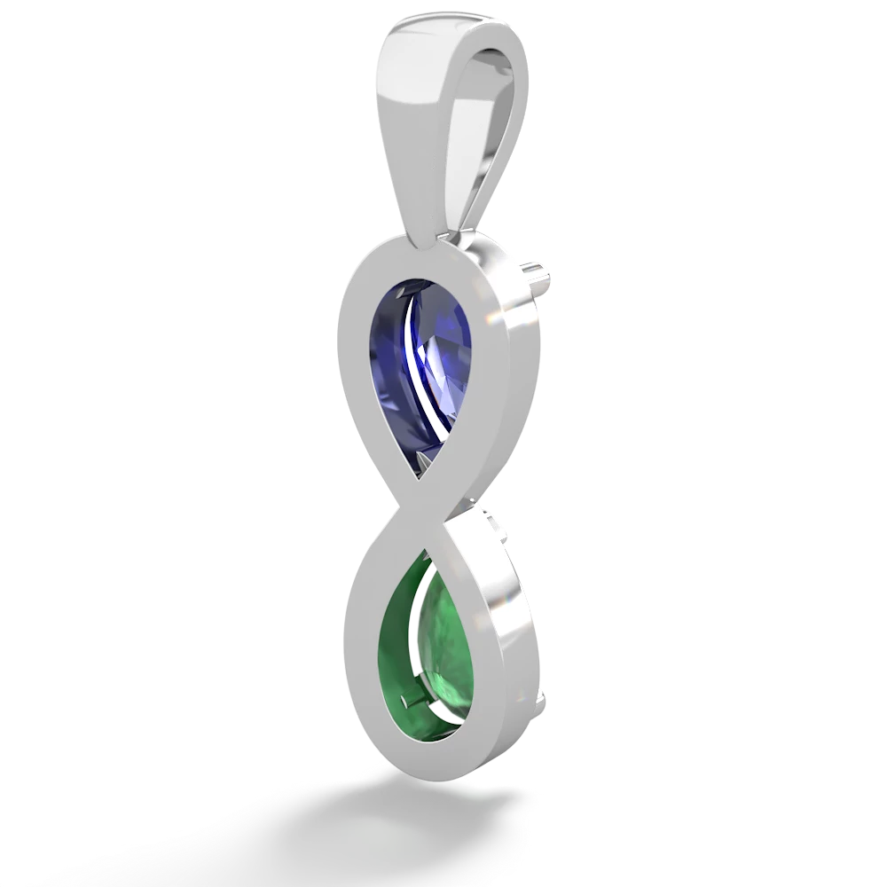 Lab Sapphire Infinity 14K White Gold pendant P5050