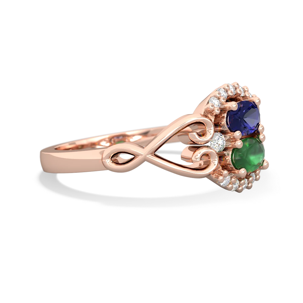 Lab Sapphire Love Nest 14K Rose Gold ring R5860