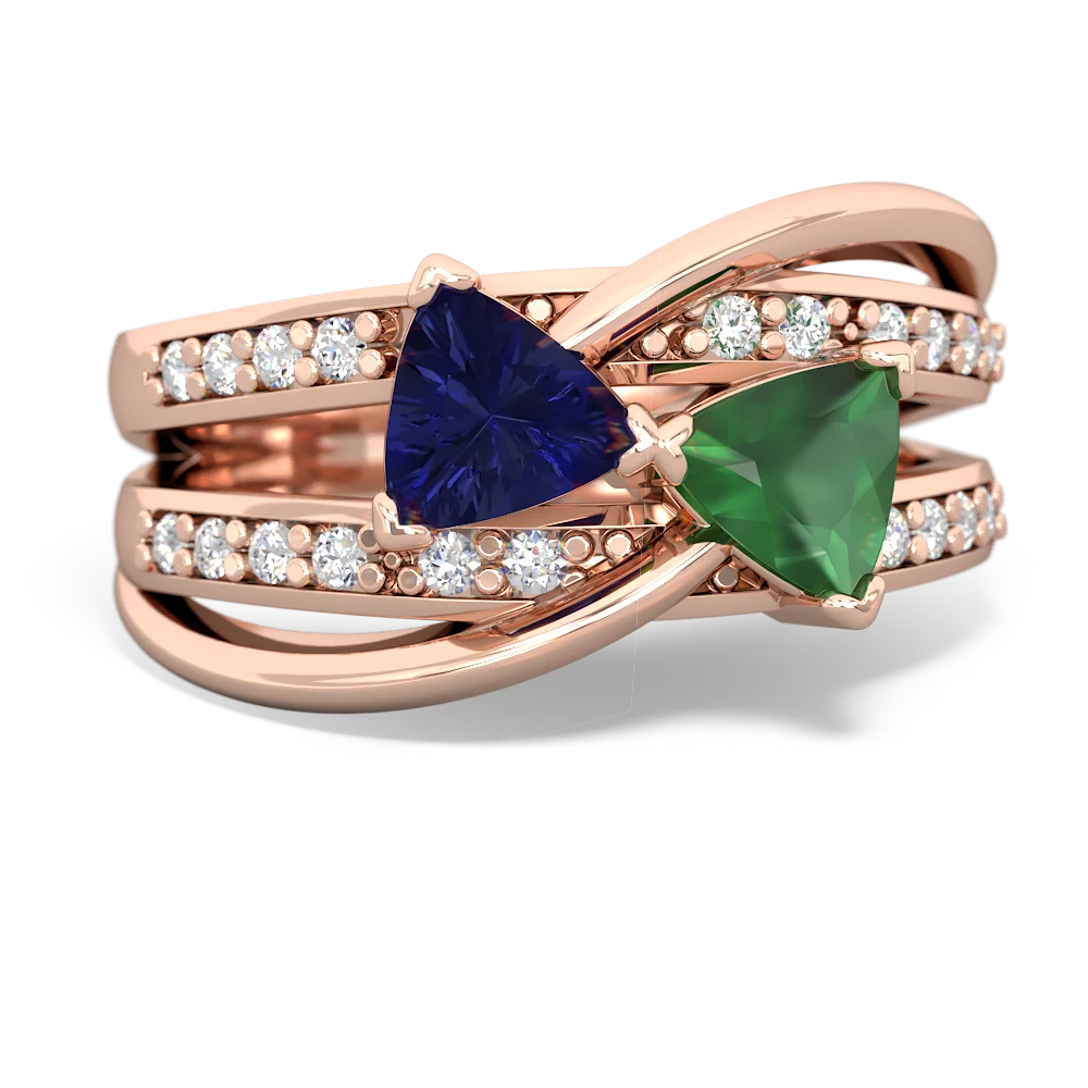 Lab Sapphire Bowtie 14K Rose Gold ring R2360