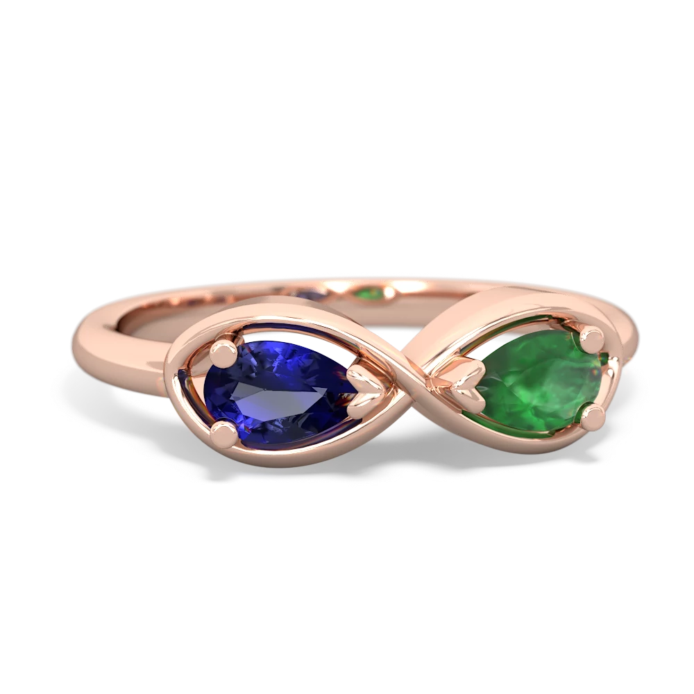 Lab Sapphire Infinity 14K Rose Gold ring R5050