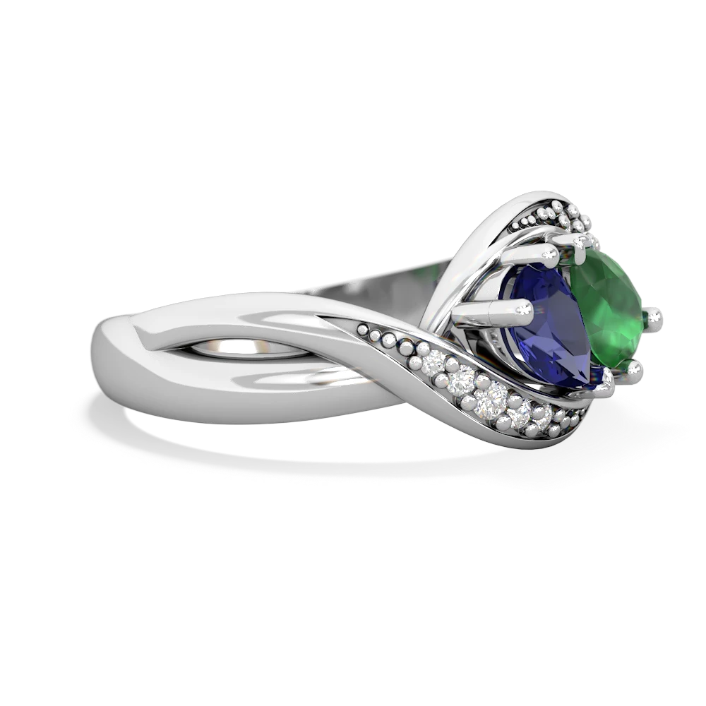 Lab Sapphire Summer Winds 14K White Gold ring R5342