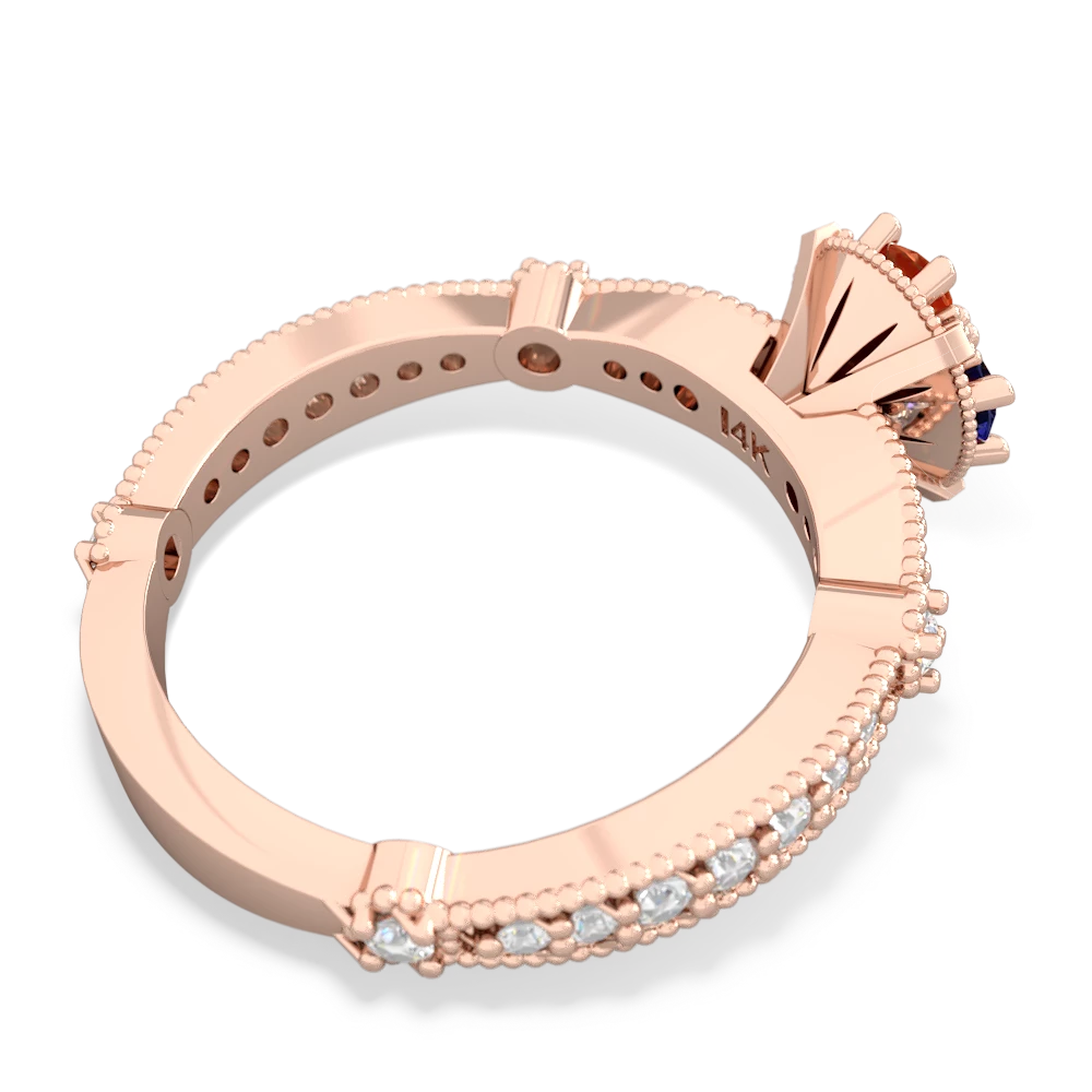 Lab Sapphire Sparkling Tiara Cluster 14K Rose Gold ring R26293RD