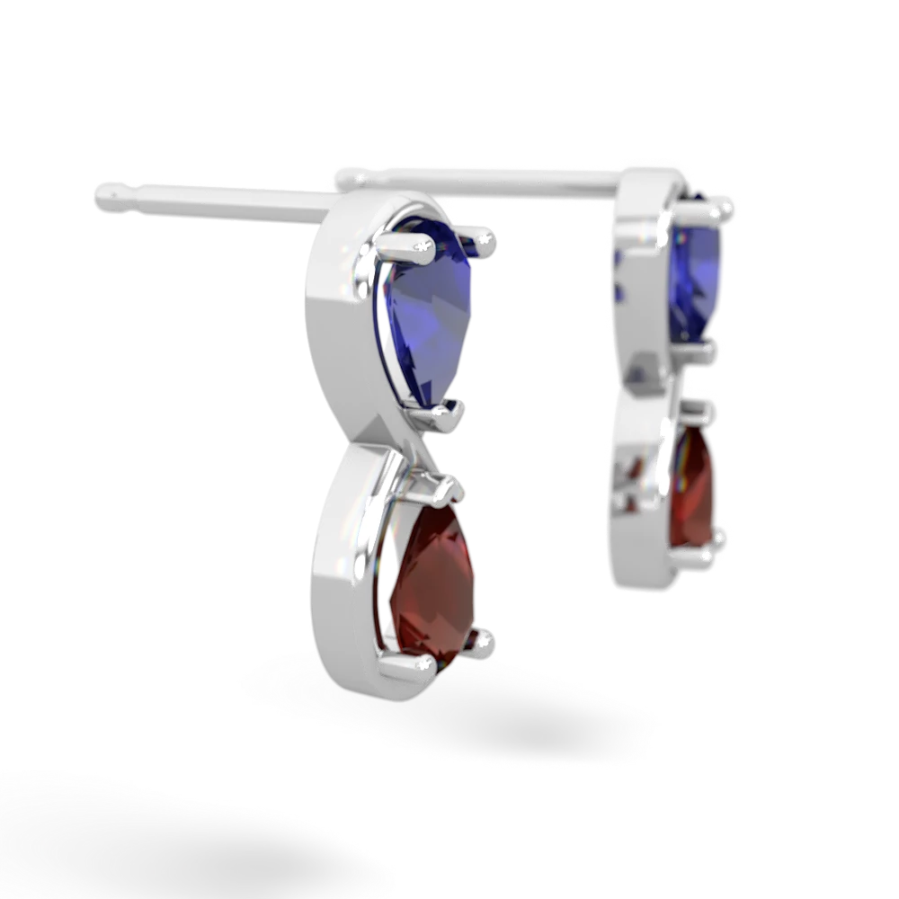 Lab Sapphire Infinity 14K White Gold earrings E5050