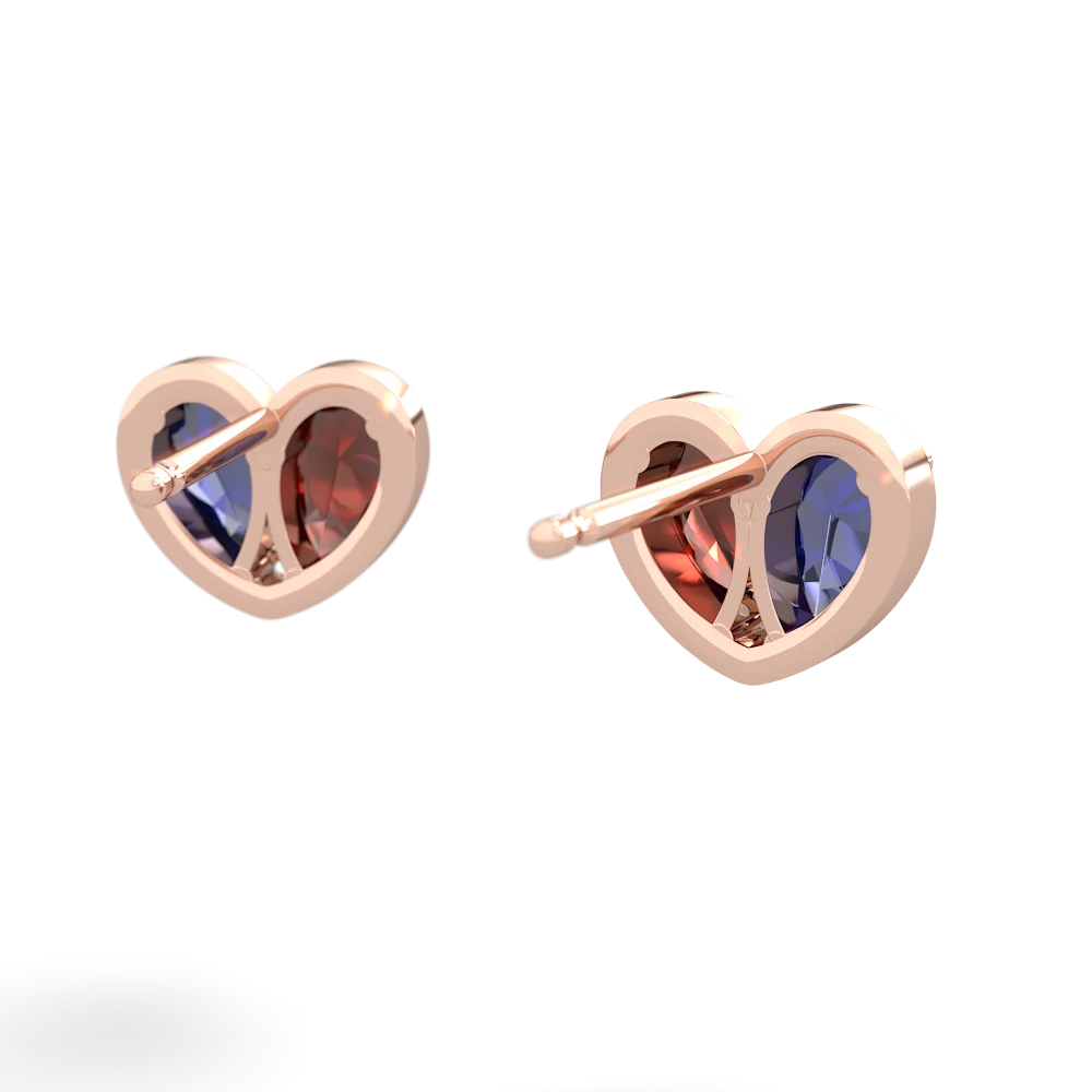 Lab Sapphire 'Our Heart' 14K Rose Gold earrings E5072