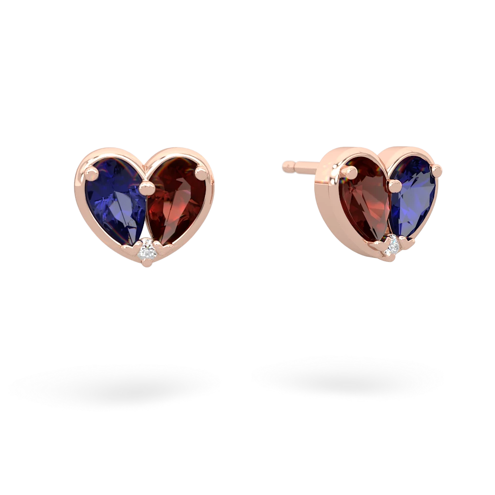 Lab Sapphire 'Our Heart' 14K Rose Gold earrings E5072