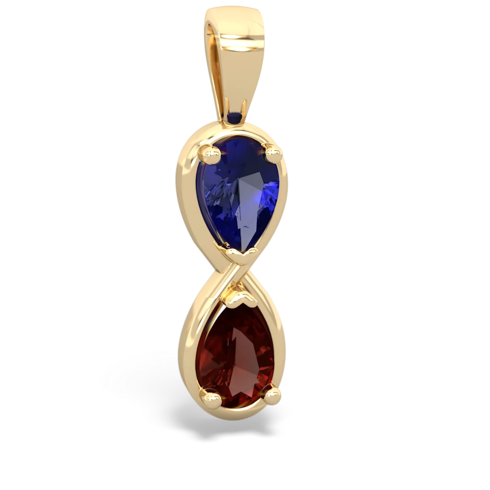 Lab Sapphire Infinity 14K Yellow Gold pendant P5050