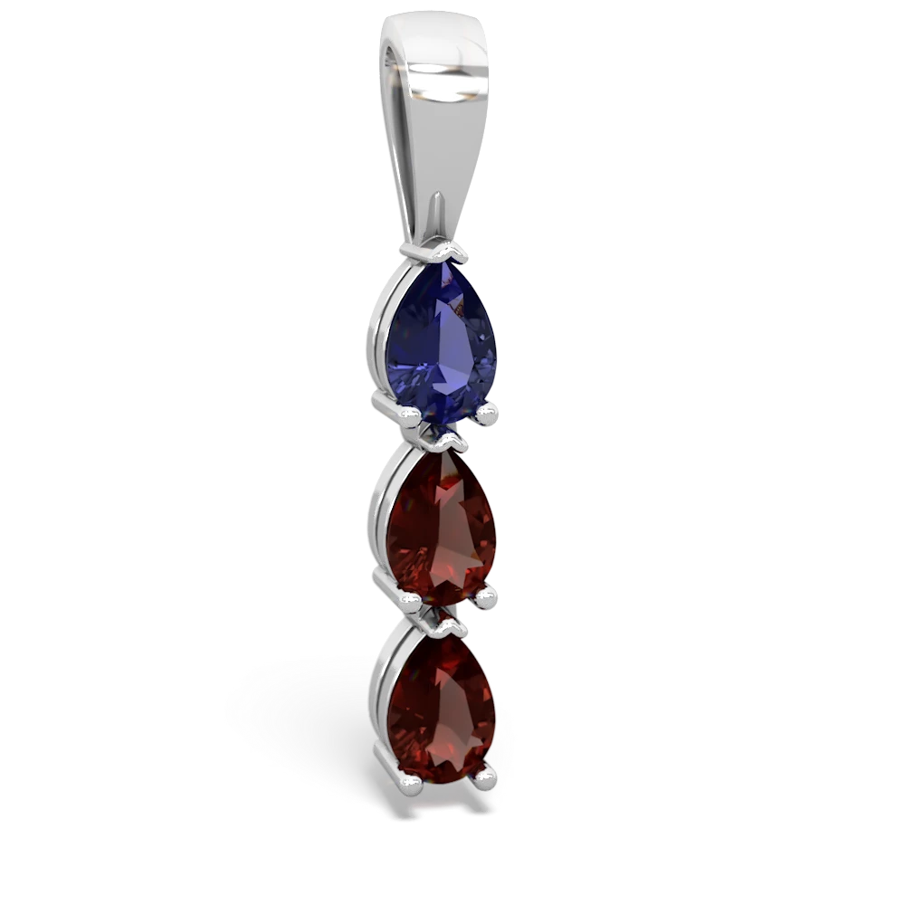 Lab Sapphire Dew Drops 14K White Gold pendant P2251