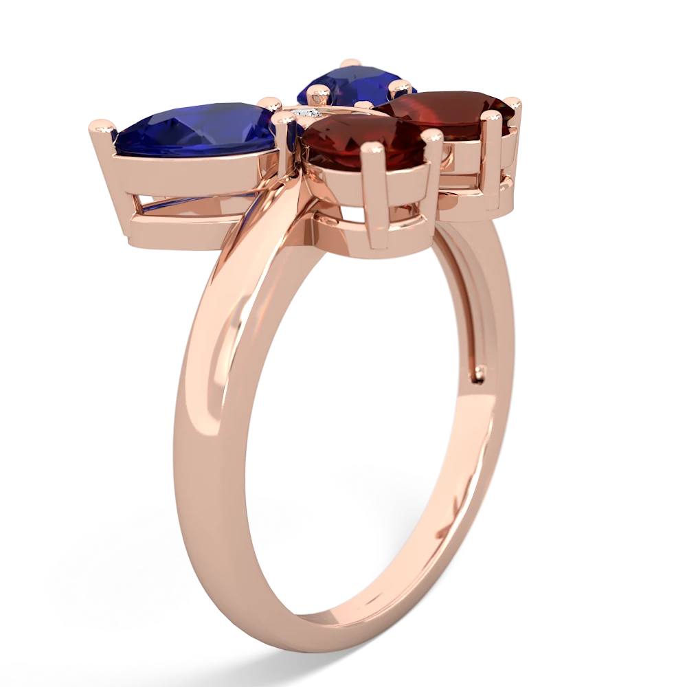 Lab Sapphire Butterfly 14K Rose Gold ring R2215