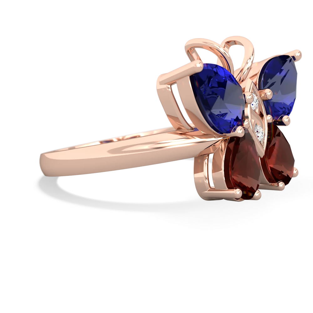 Lab Sapphire Butterfly 14K Rose Gold ring R2215