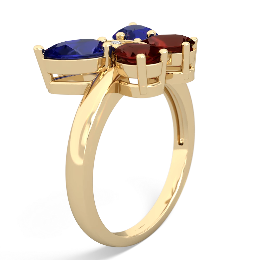 Lab Sapphire Butterfly 14K Yellow Gold ring R2215