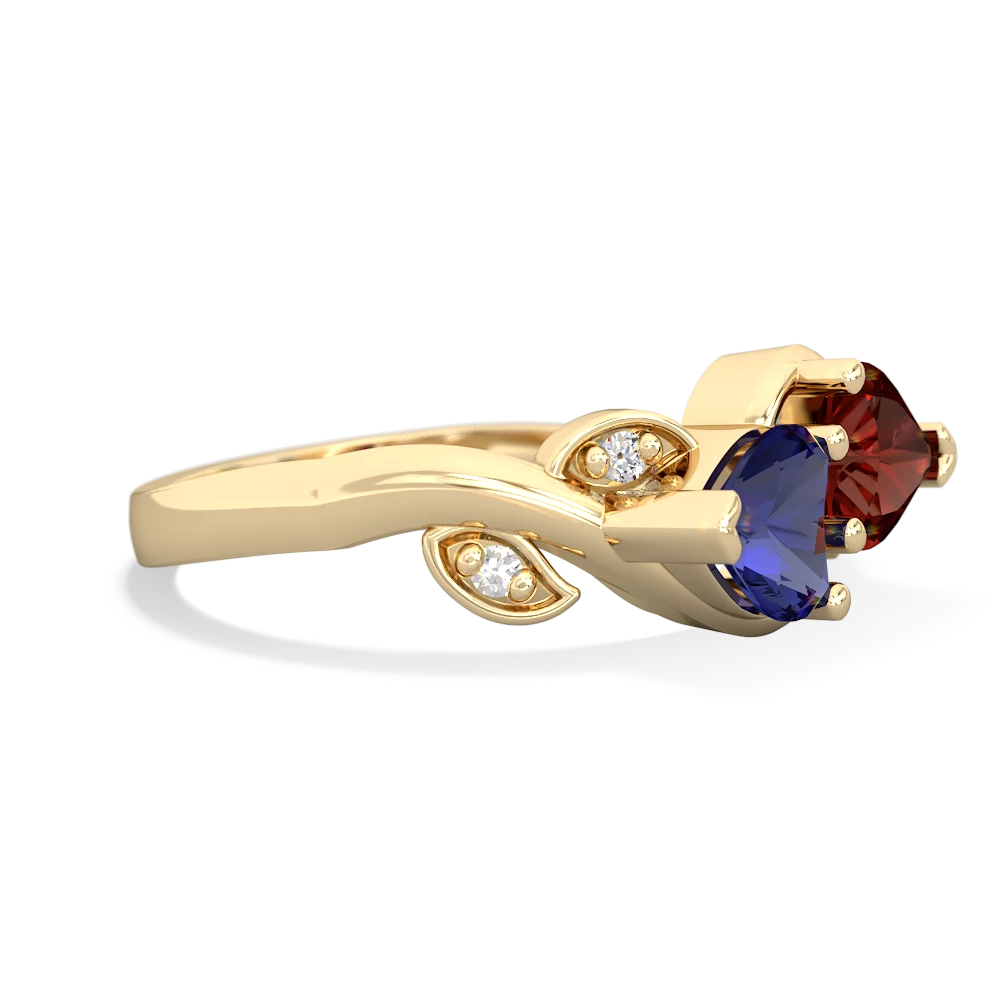 Lab Sapphire Floral Elegance 14K Yellow Gold ring R5790