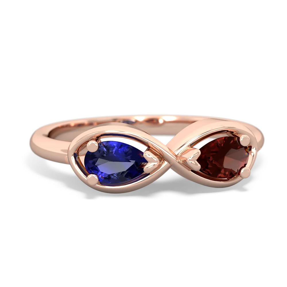 Lab Sapphire Infinity 14K Rose Gold ring R5050