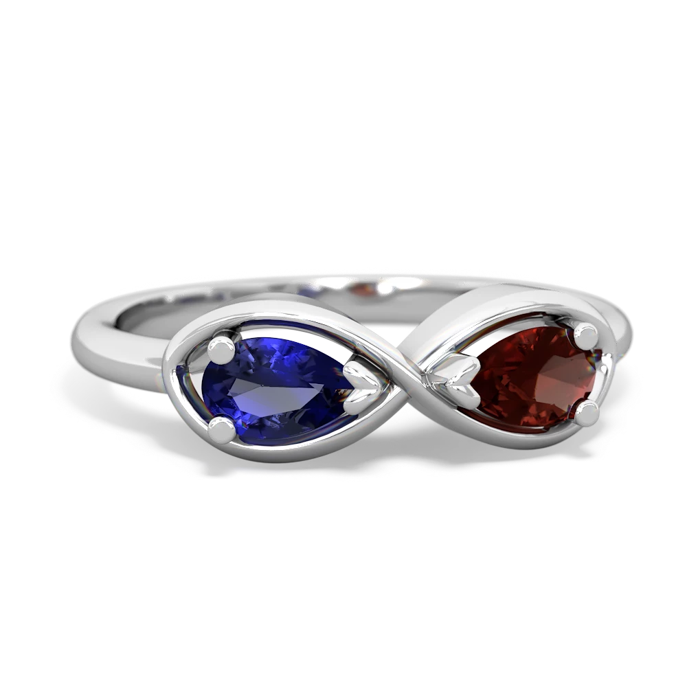 Lab Sapphire Infinity 14K White Gold ring R5050