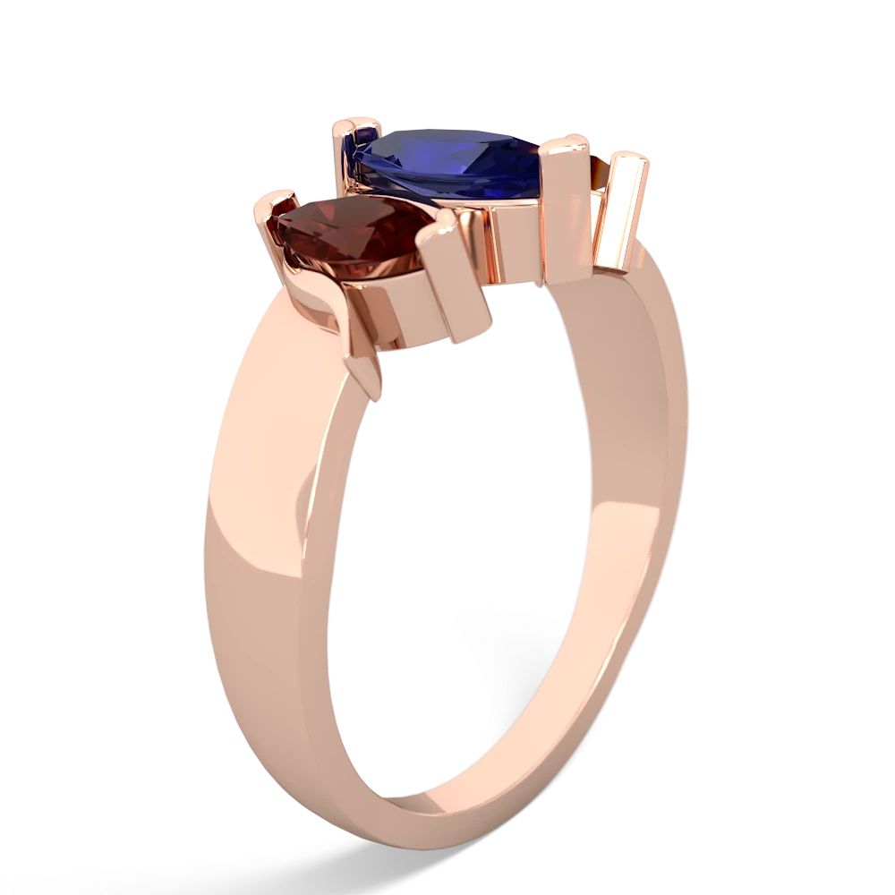 Lab Sapphire Three Peeks 14K Rose Gold ring R2433