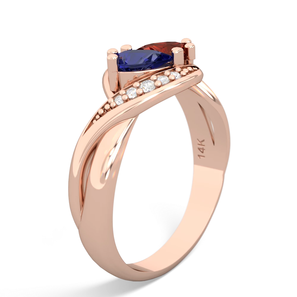 Lab Sapphire Summer Winds 14K Rose Gold ring R5342