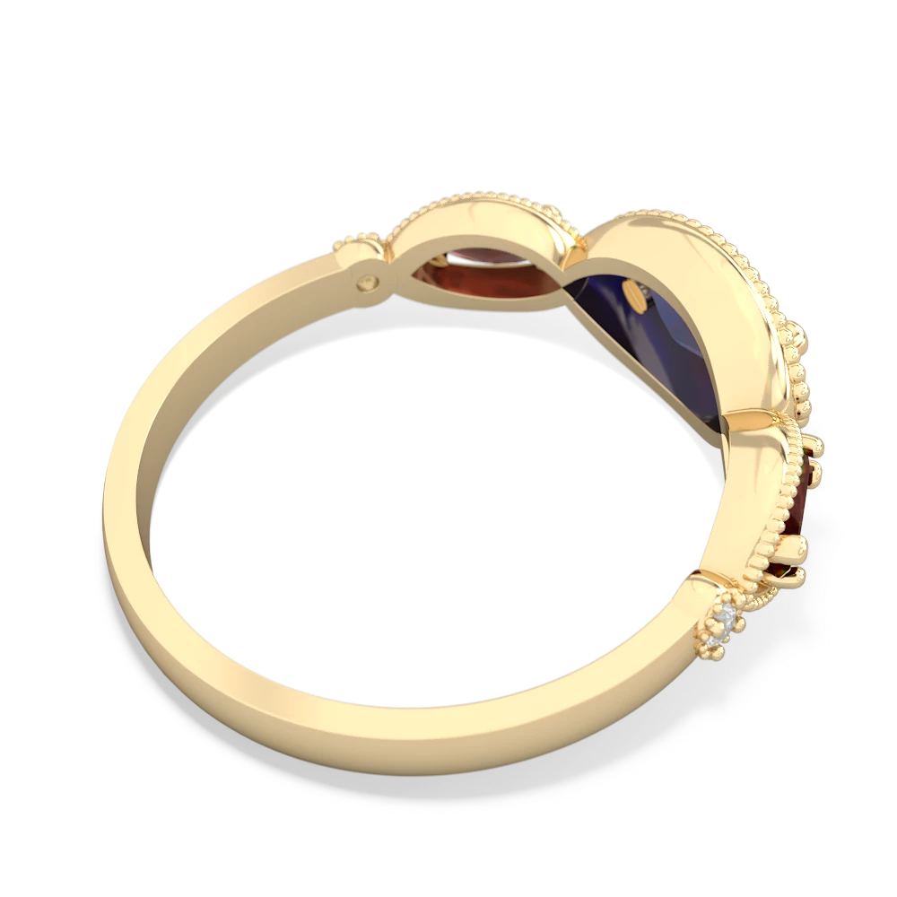 Lab Sapphire Milgrain Marquise 14K Yellow Gold ring R5700