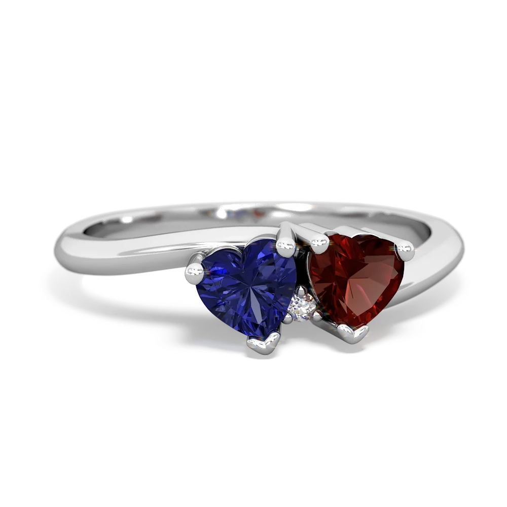 Lab Sapphire Sweethearts 14K White Gold ring R5260