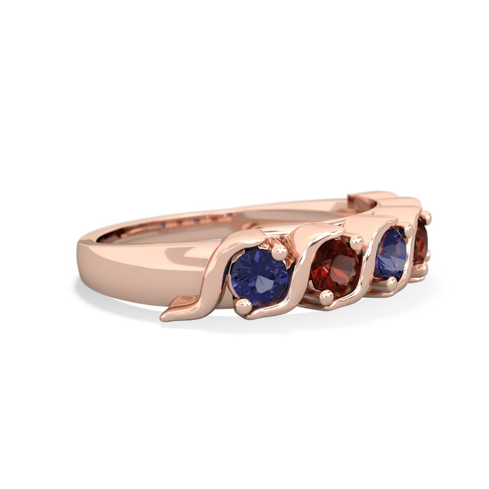 Lab Sapphire Anniversary Band 14K Rose Gold ring R2089