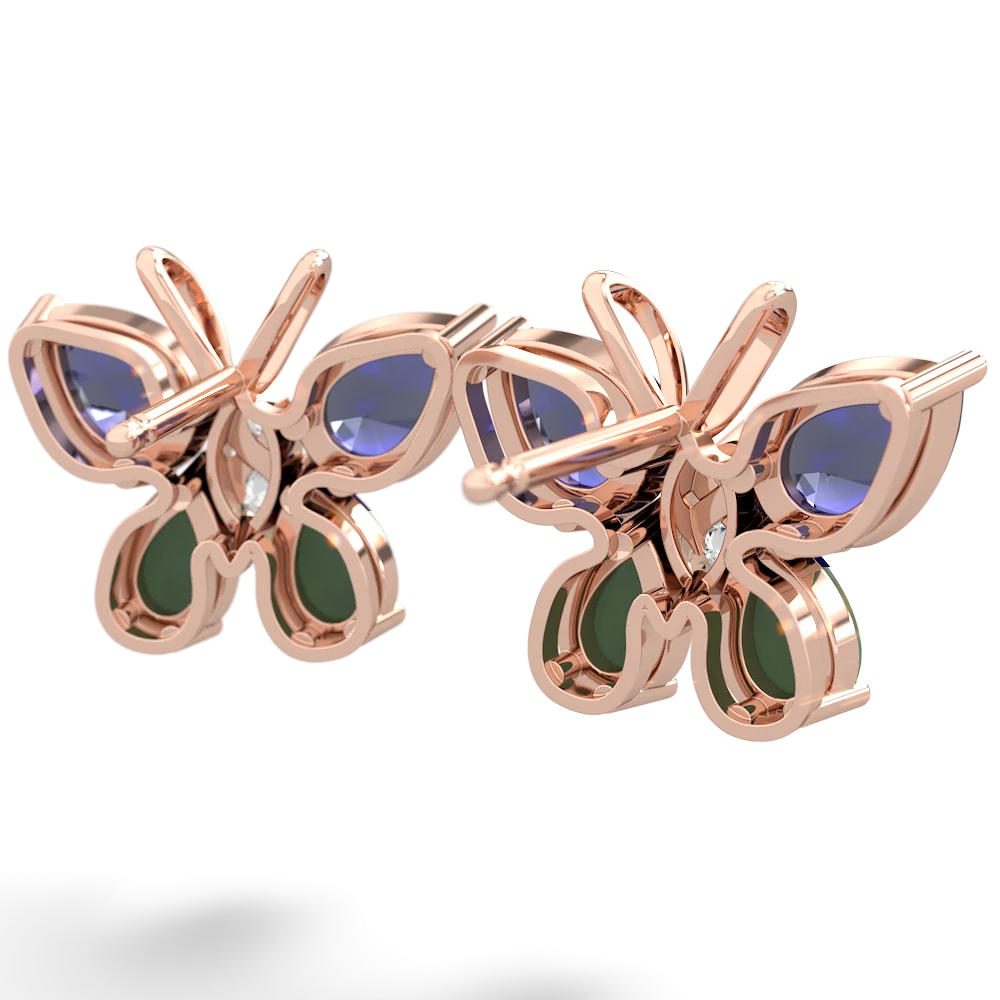 Lab Sapphire Butterfly 14K Rose Gold earrings E2215