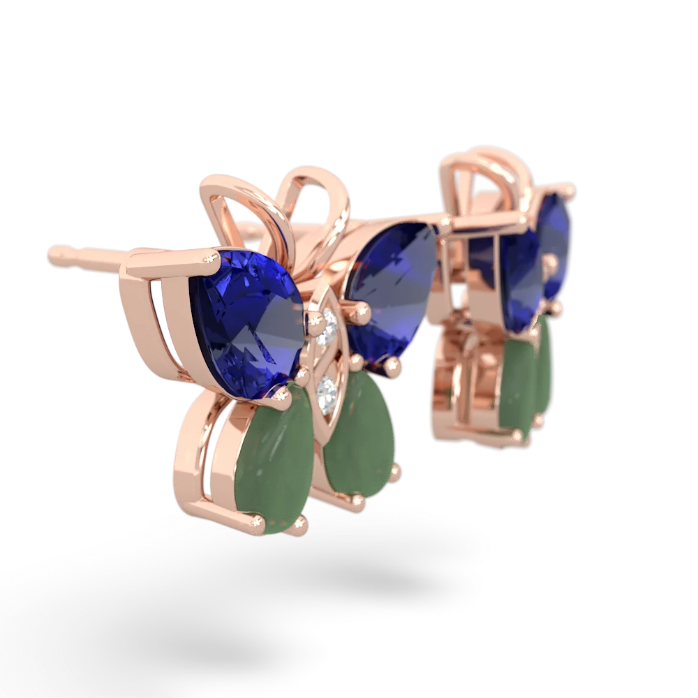 Lab Sapphire Butterfly 14K Rose Gold earrings E2215