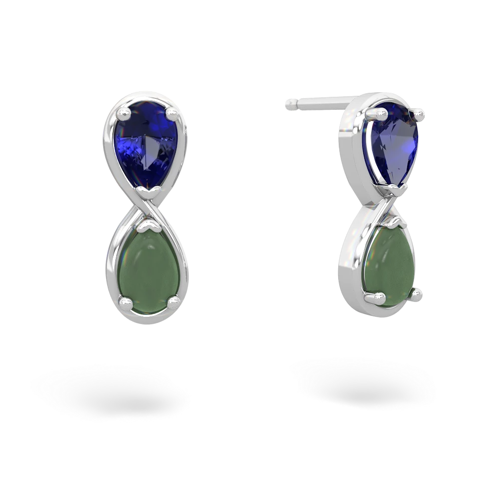 Lab Sapphire Infinity 14K White Gold earrings E5050