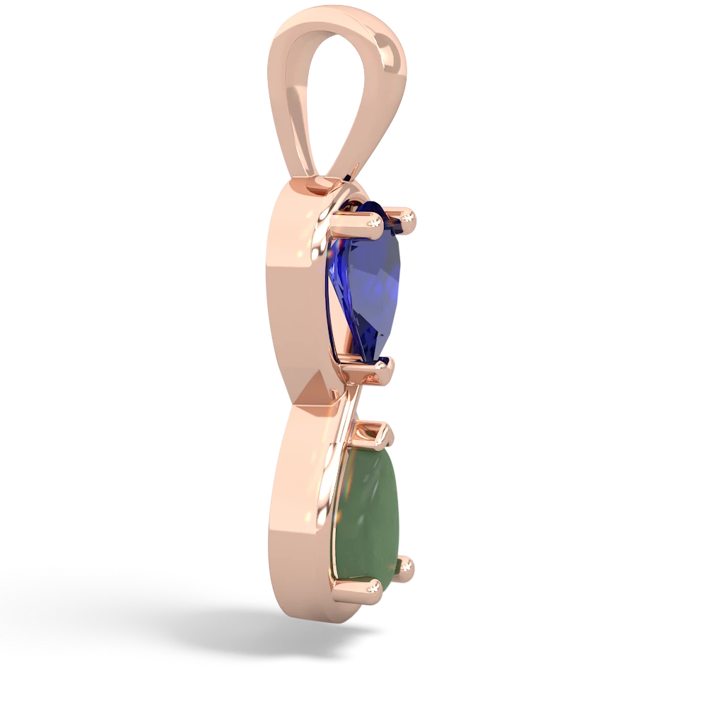 Lab Sapphire Infinity 14K Rose Gold pendant P5050