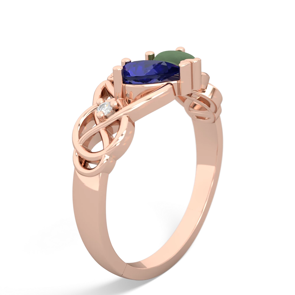 Lab Sapphire 'One Heart' Celtic Knot Claddagh 14K Rose Gold ring R5322