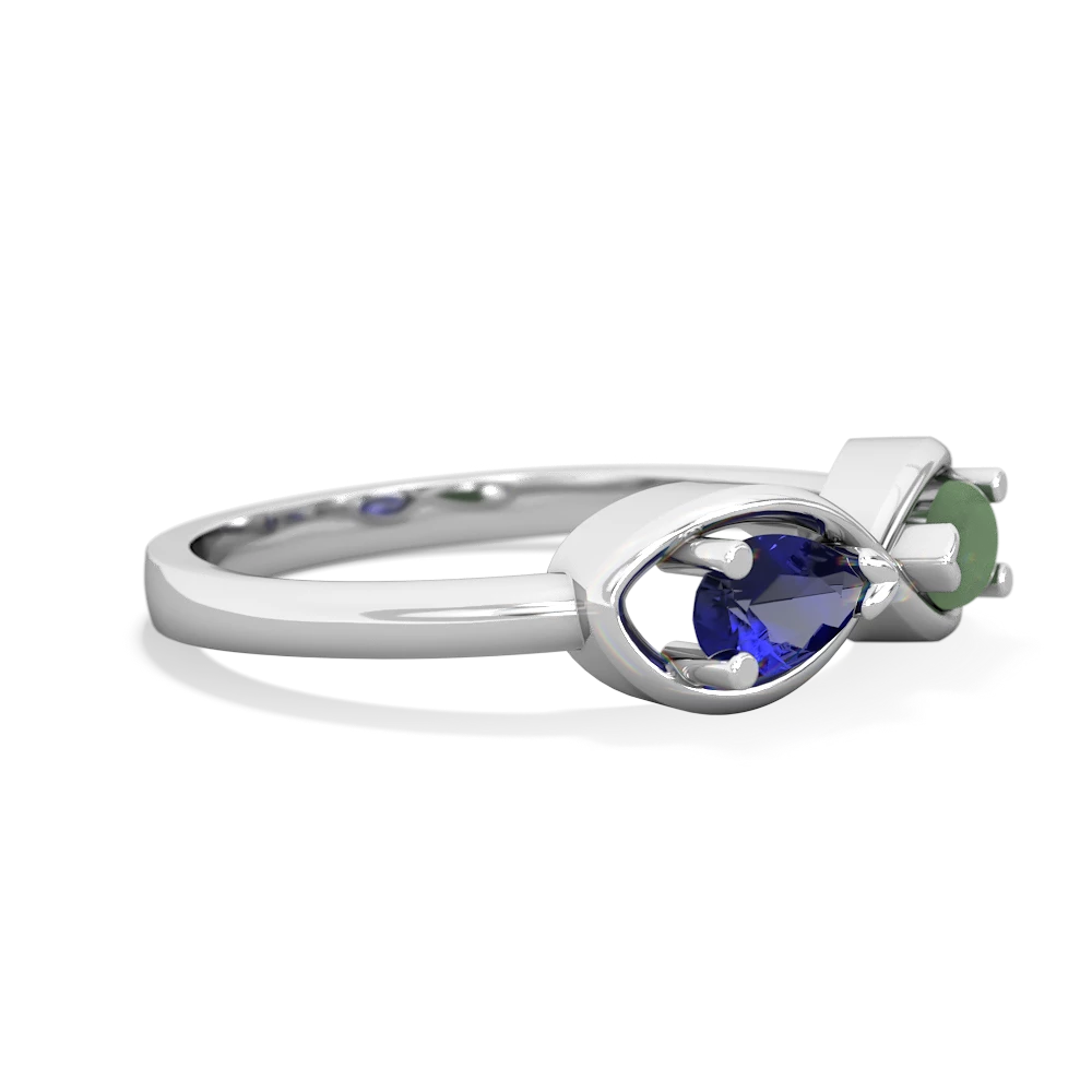 Lab Sapphire Infinity 14K White Gold ring R5050