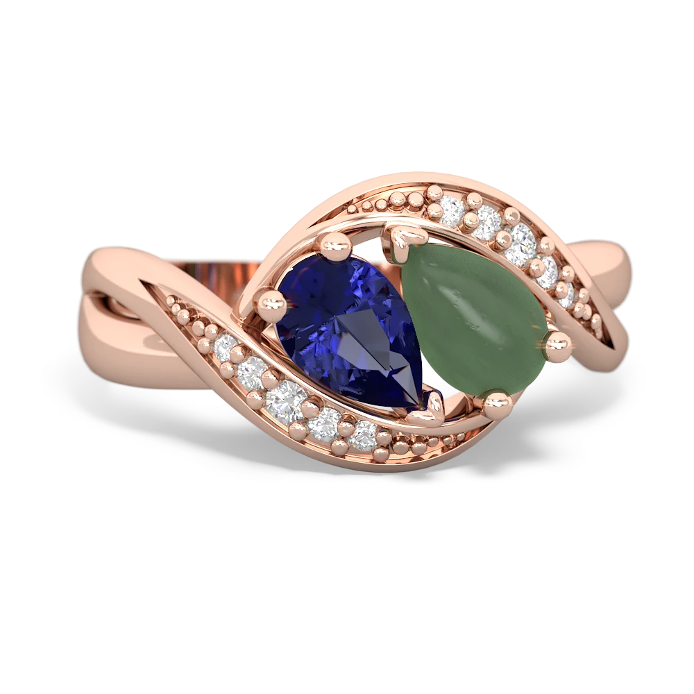 Lab Sapphire Summer Winds 14K Rose Gold ring R5342