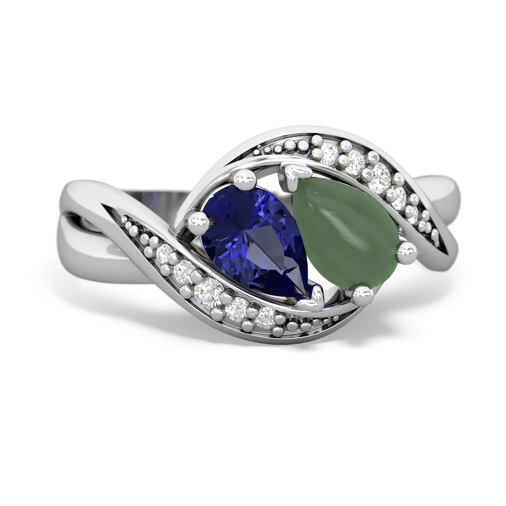 Lab Sapphire Summer Winds 14K White Gold ring R5342