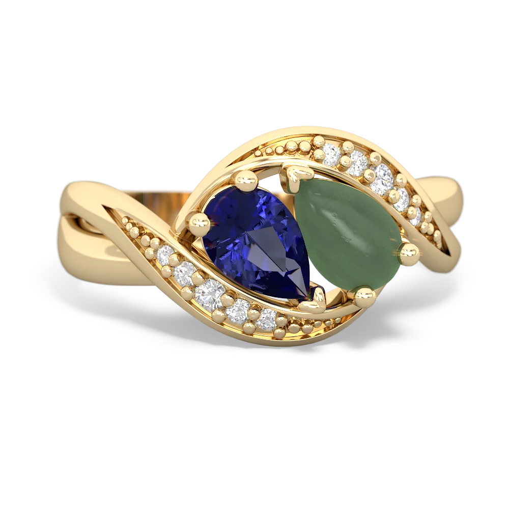 Lab Sapphire Summer Winds 14K Yellow Gold ring R5342